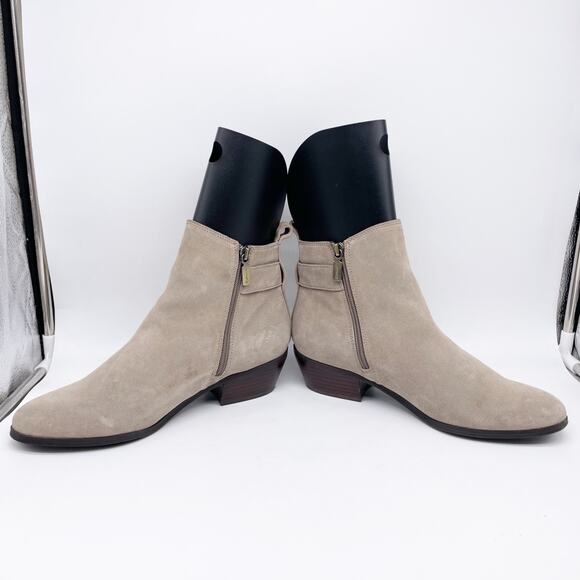 Blondo Women's Saddie Waterproof Buckle Heeled Ankle Boots Tan Suede Size 10 - Picture 6 of 13